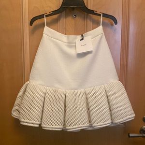 By Johnny. (Australian Designer) White Skirt w/ Sheer Peplum Hem AU 8 / US 4 NWT